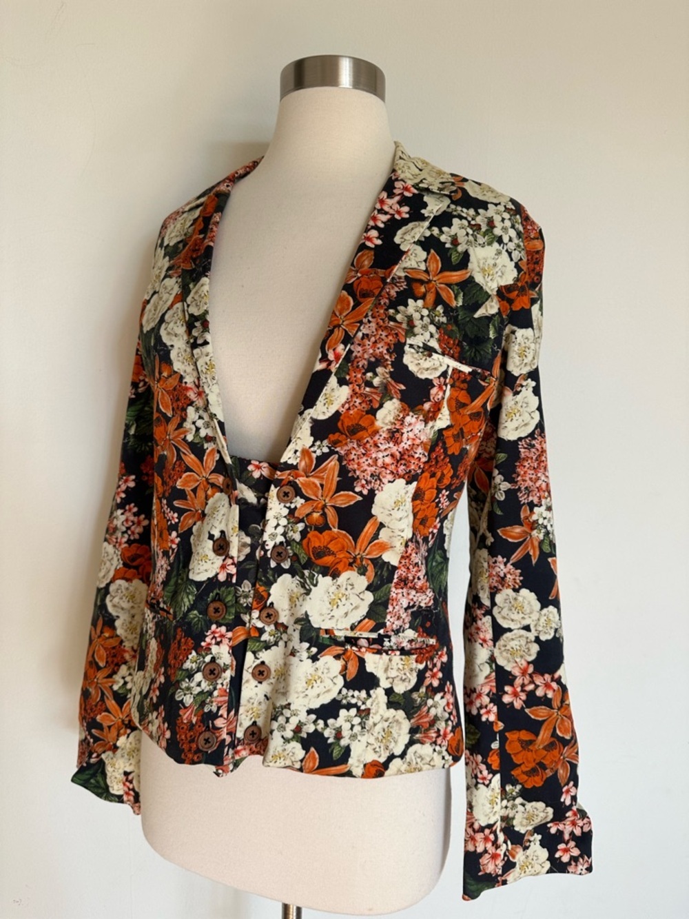 Valentine Gauthier Paris Floral Blazer Jacket Sz S